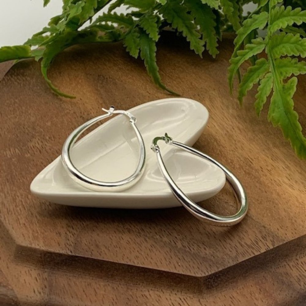 Smooth Teardrop Hoop Earrings